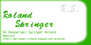 roland springer business card